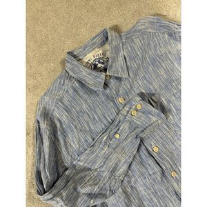 Tommy Bahama‎ Relax Chambray Shirt Mens XL 100% Linen Blue Long Sleeve Button Up